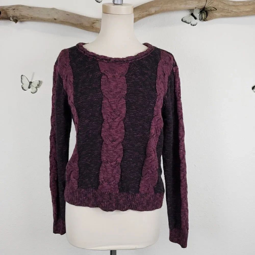Kendal + Kylie purple cable knit sweater
